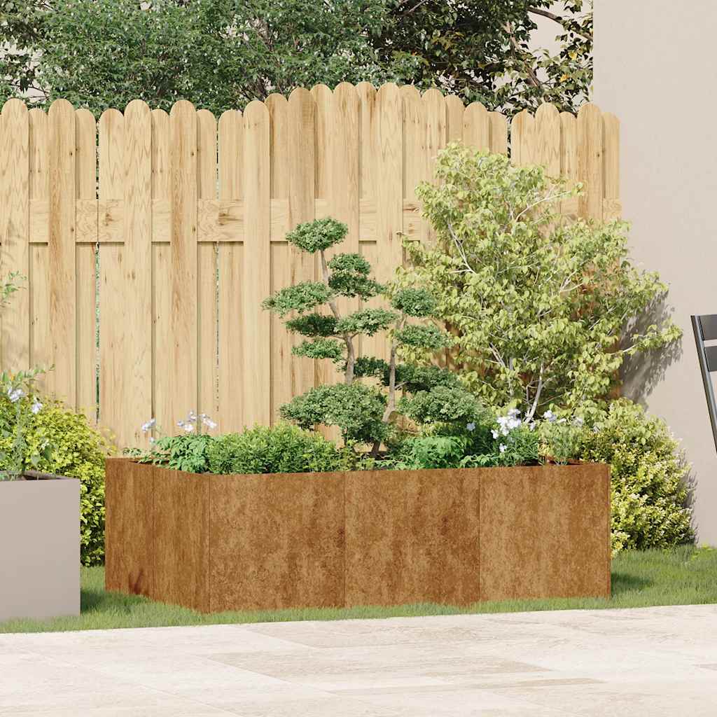 vidaXL Jardinière rouillé 120x80x40 cm acier inoxydable