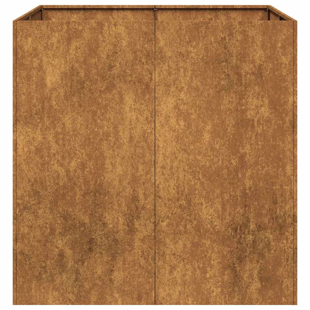 vidaXL Jardinière rouillé 80x80x80 cm acier inoxydable