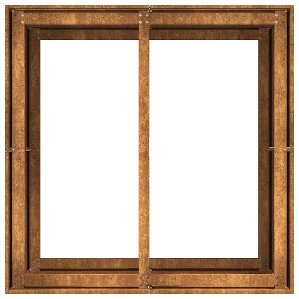 vidaXL Jardinière rouillé 80x80x80 cm acier inoxydable