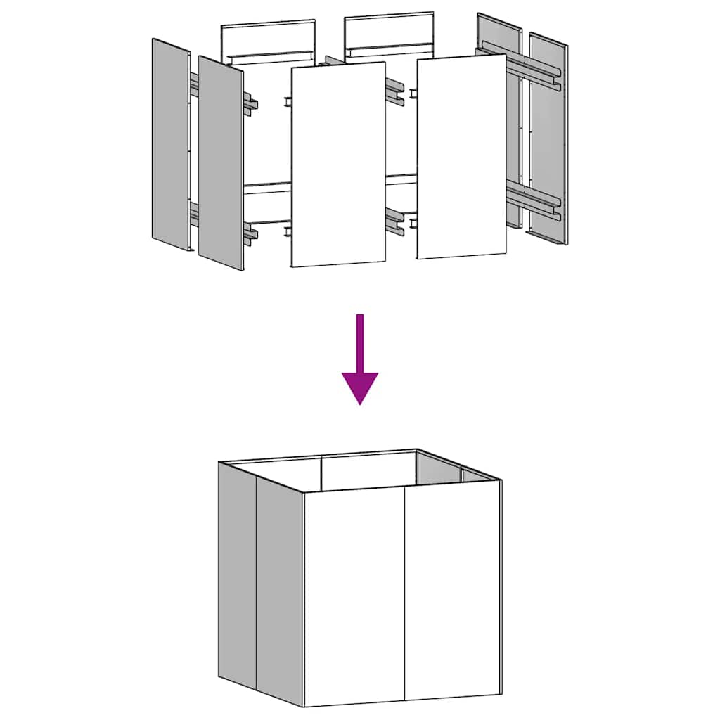 vidaXL Jardinière rouillé 80x80x80 cm acier inoxydable