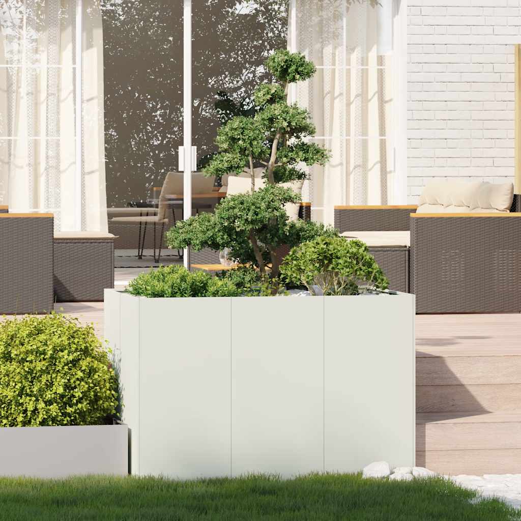 vidaXL Jardinière blanc 120x80x40 cm acier