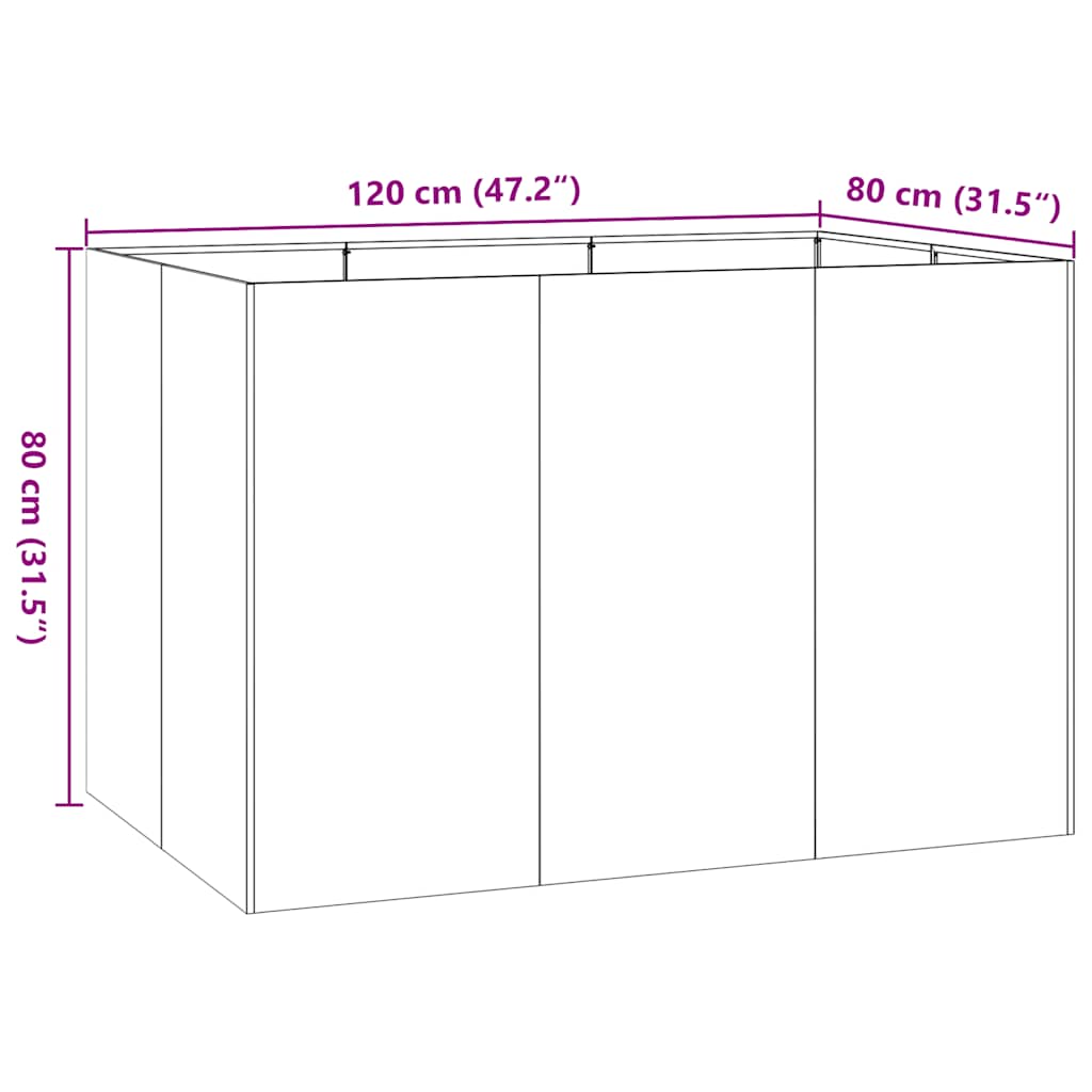 vidaXL Jardinière blanc 120x80x40 cm acier