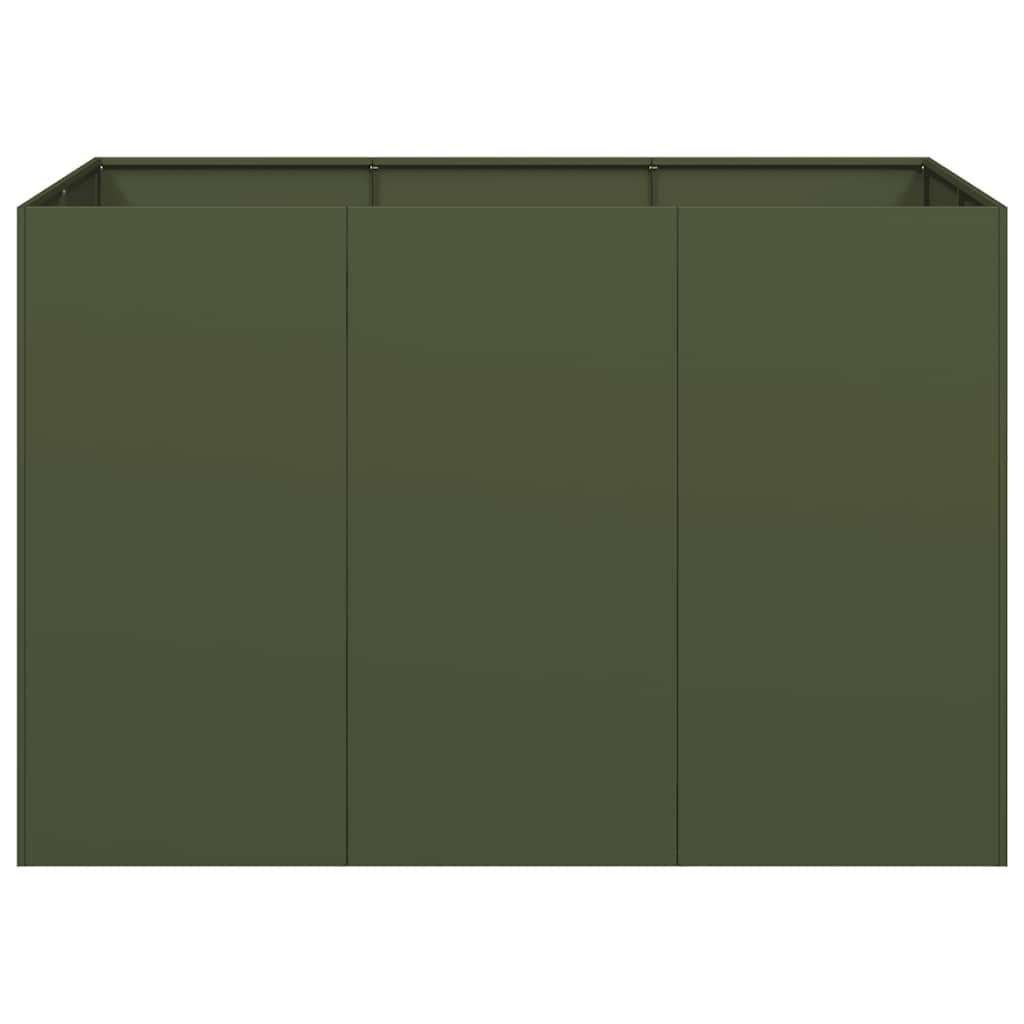 vidaXL Jardinière vert olive 120x80x80 cm acier