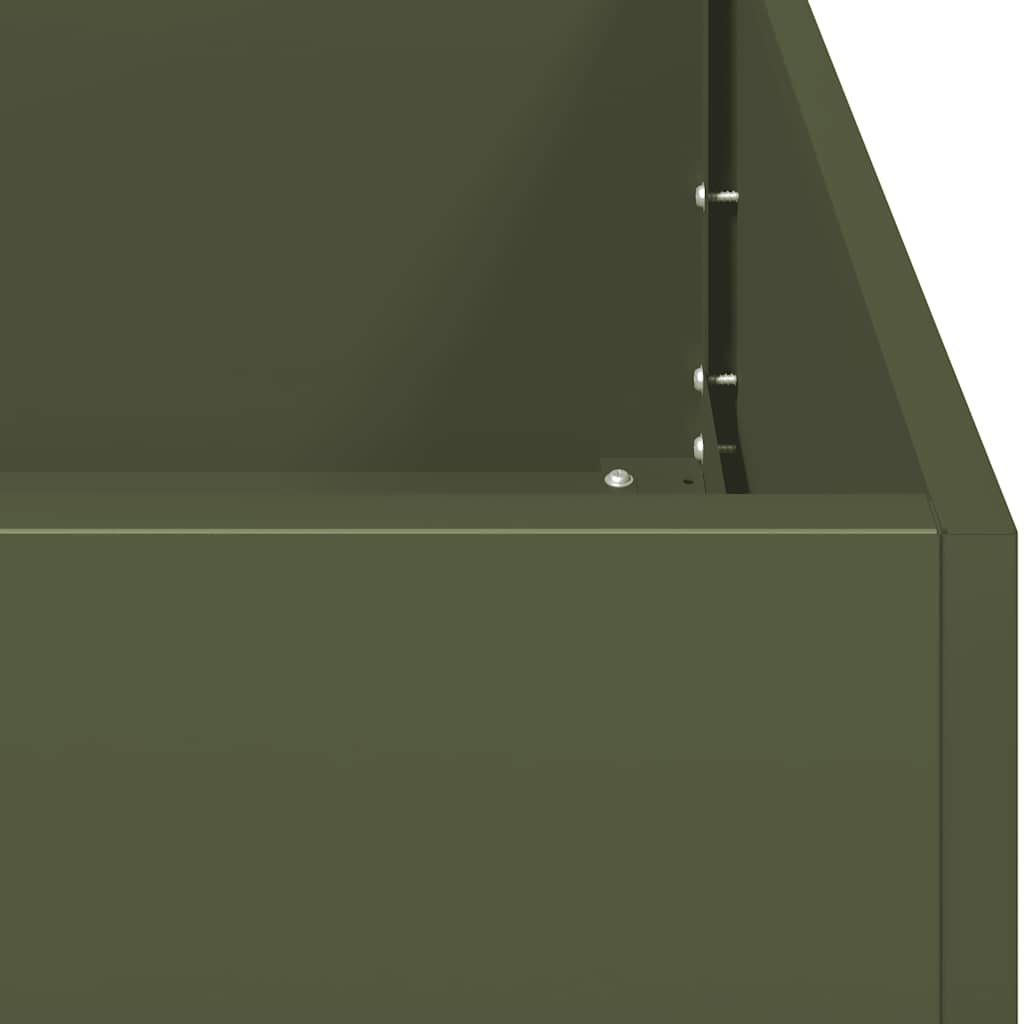 vidaXL Jardinière vert olive 120x80x80 cm acier
