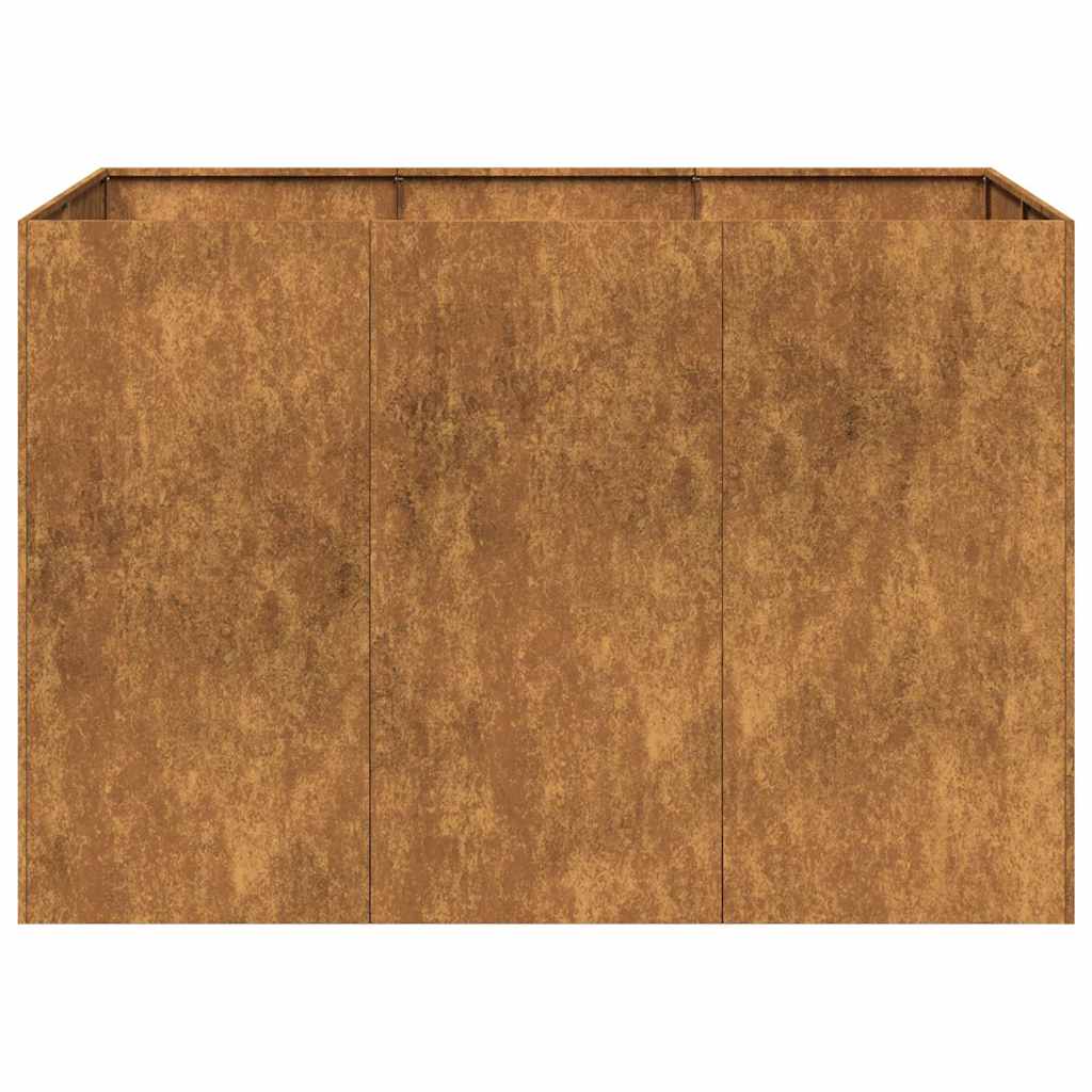 vidaXL Jardinière rouillé 120x80x80 cm acier inoxydable