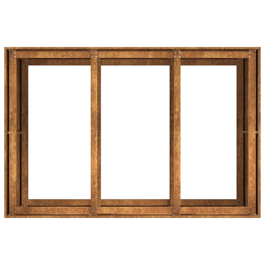 vidaXL Jardinière rouillé 120x80x80 cm acier inoxydable