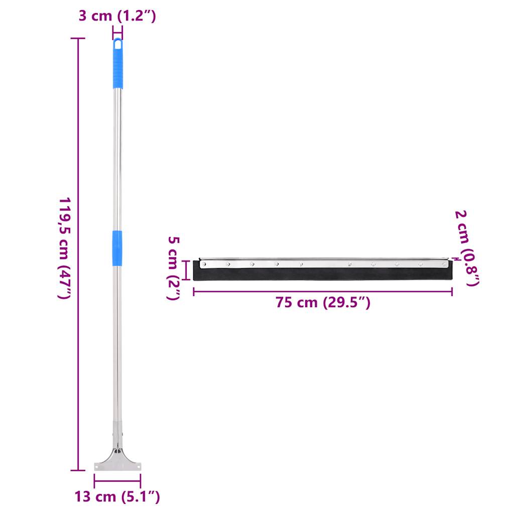 vidaXL Raclettes à plancher 5 pcs 75x119,5 cm acier et caoutchouc