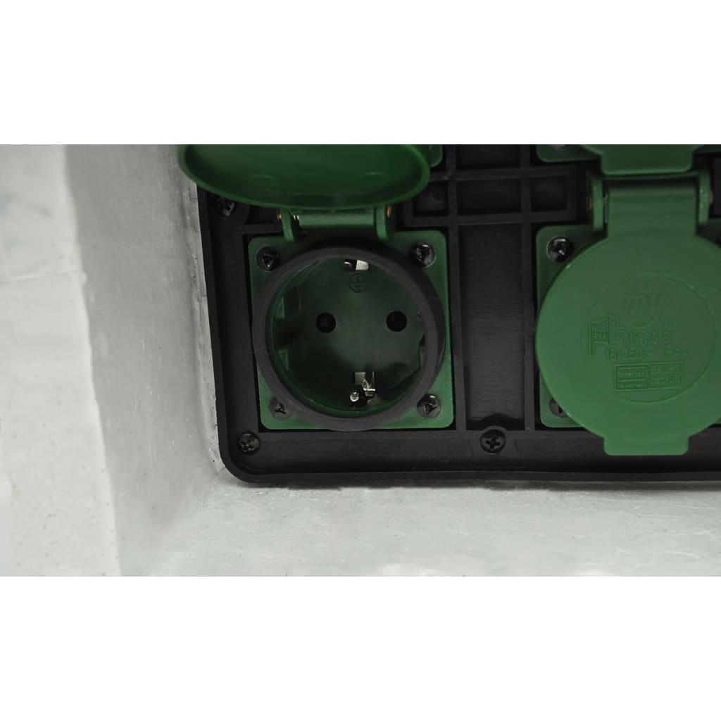 vidaXL 4 prises de jardin étanches Résine Blanc
