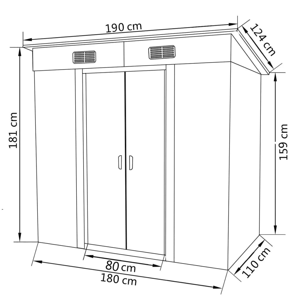 vidaXL Abri de jardin Métal Gris
