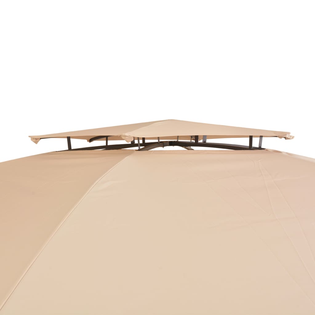 vidaXL Chapiteau tente de jardin avec rideaux Hexagonal 360 x 265 cm
