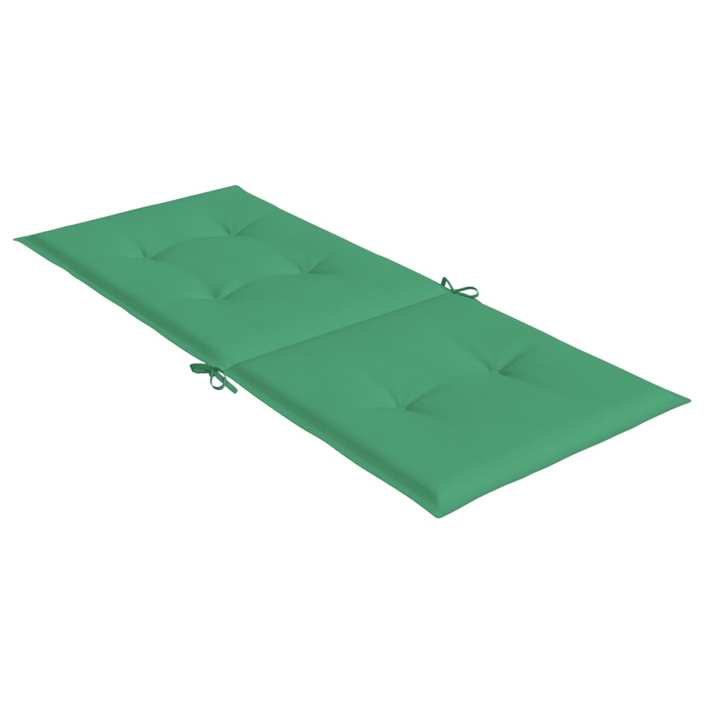vidaXL Coussins de chaise de jardin à dossier haut lot de 2 vert tissu