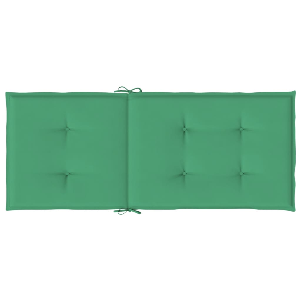 vidaXL Coussins de chaise de jardin à dossier haut lot de 2 vert tissu