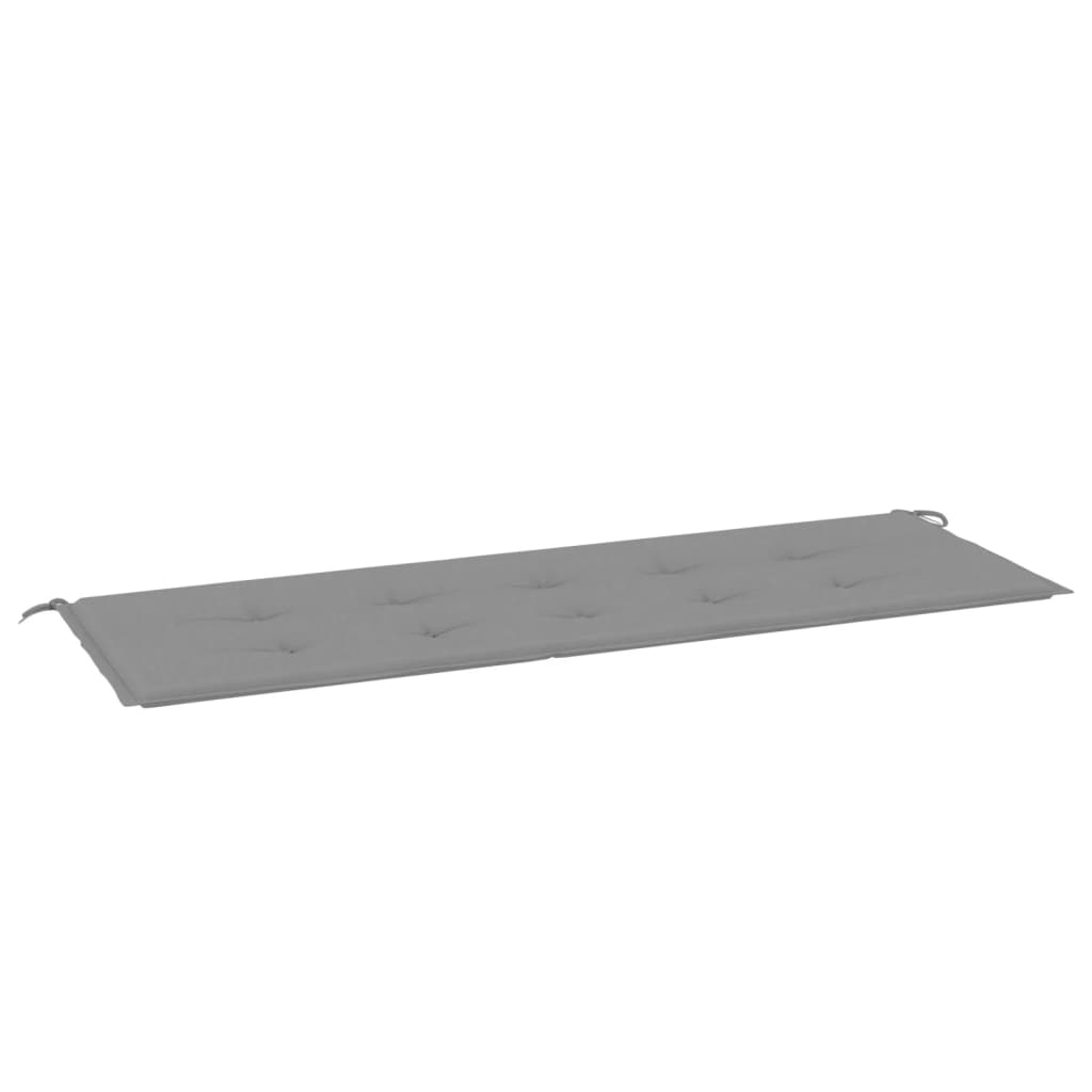 vidaXL Coussin de banc de jardin gris 150x50x3 cm tissu oxford