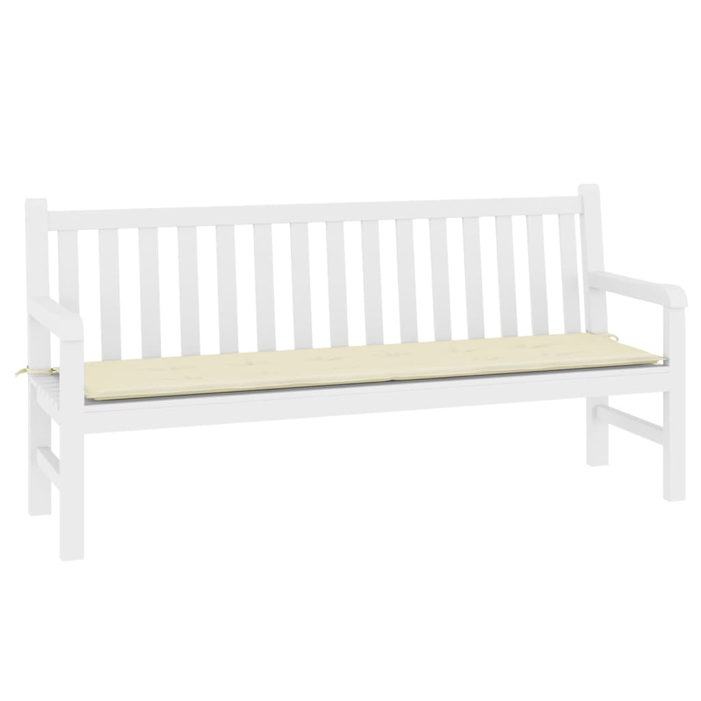 vidaXL Coussin de banc de jardin crème 180x50x3 cm tissu oxford
