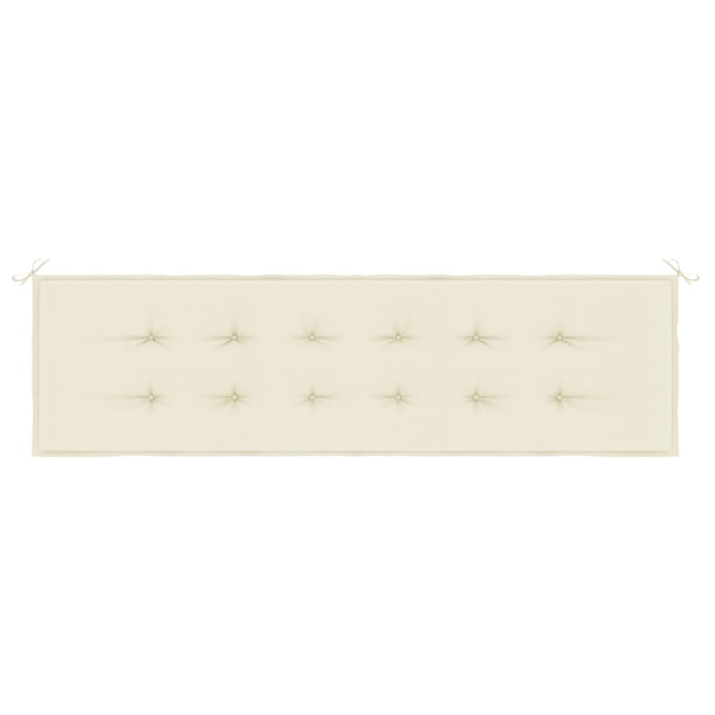 vidaXL Coussin de banc de jardin crème 180x50x3 cm tissu oxford