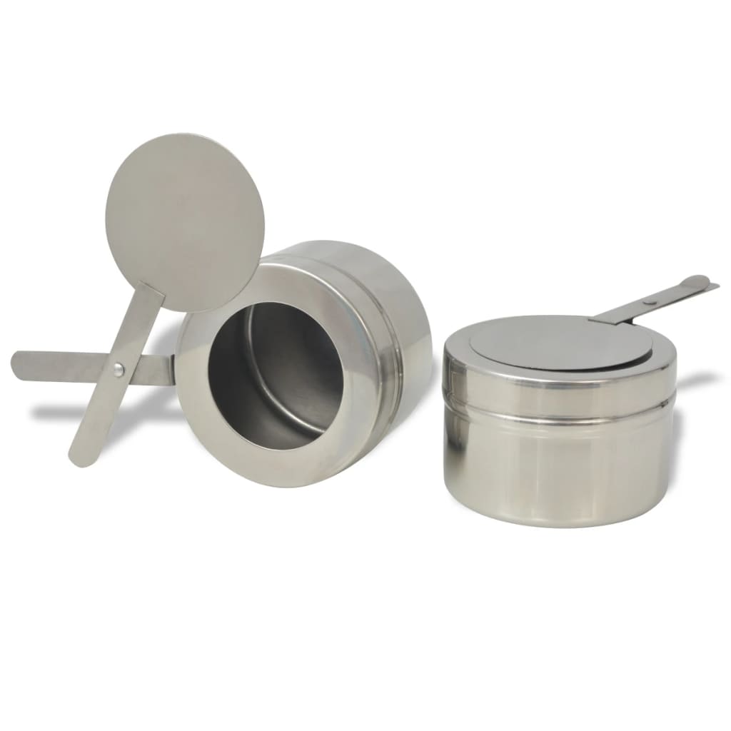vidaXL Ensemble de chauffe-plats 2 pcs Acier inoxydable