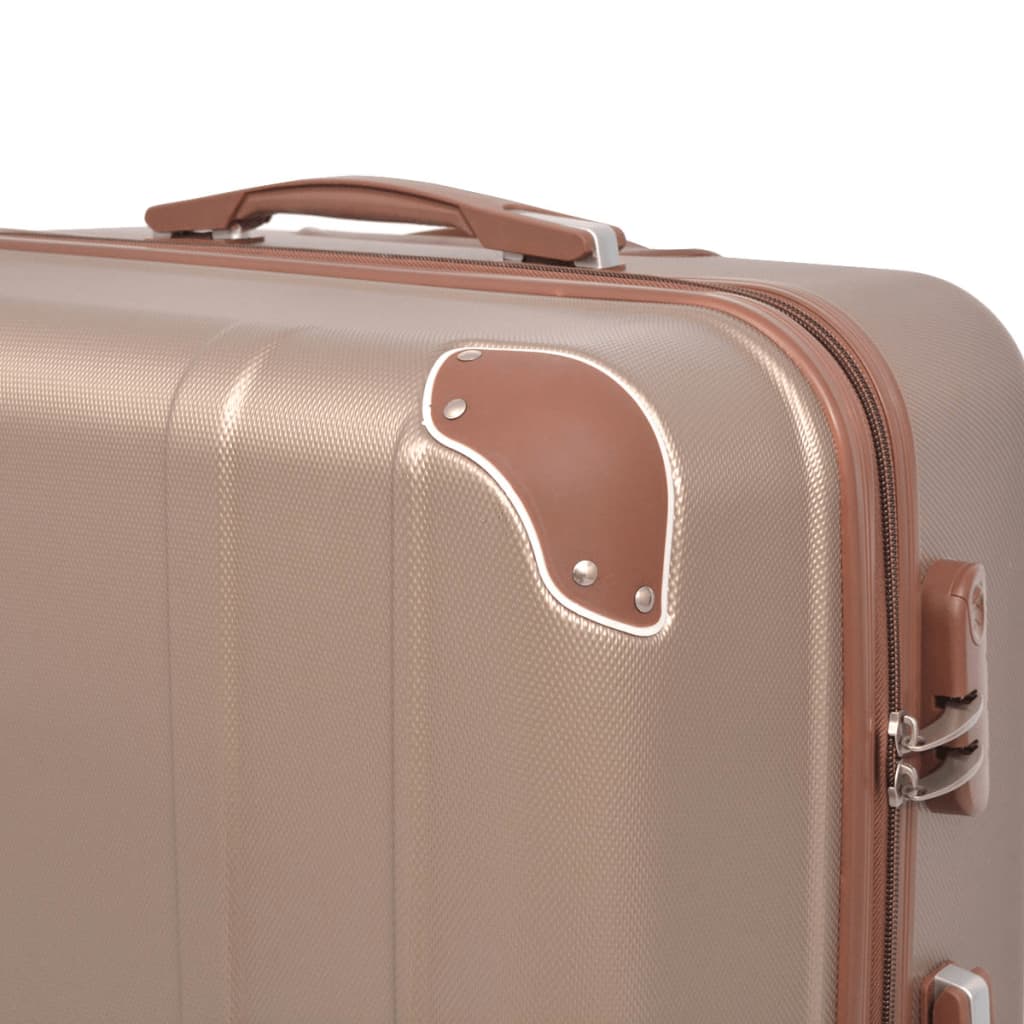 vidaXL Ensemble de valises à roulettes quatre pièces Champagne