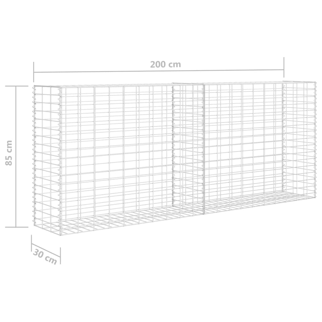 vidaXL Panier de gabion Acier inoxydable 85 x 30 x 200 cm