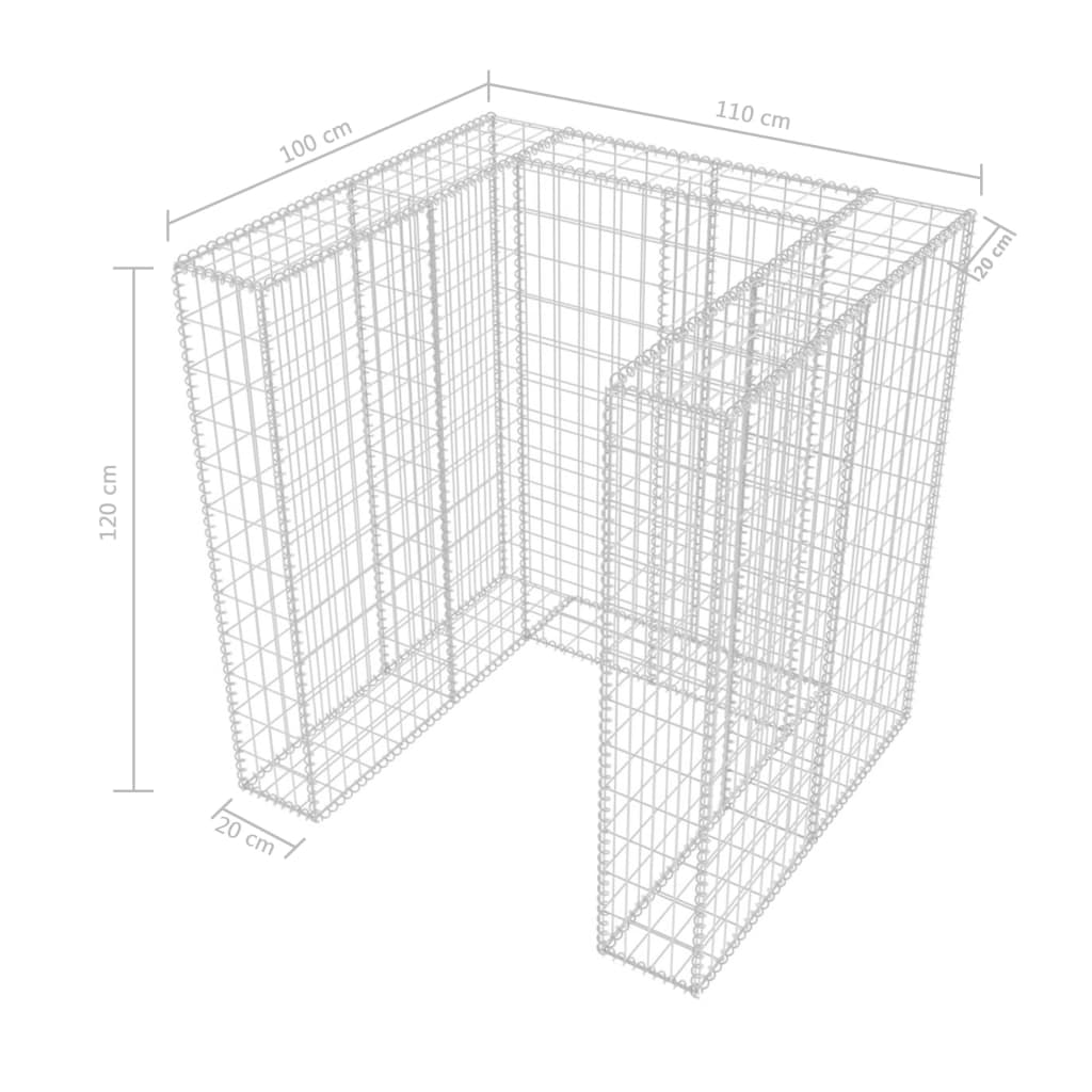 vidaXL Panier de gabion simple Acier 110 x 100 x 120 cm