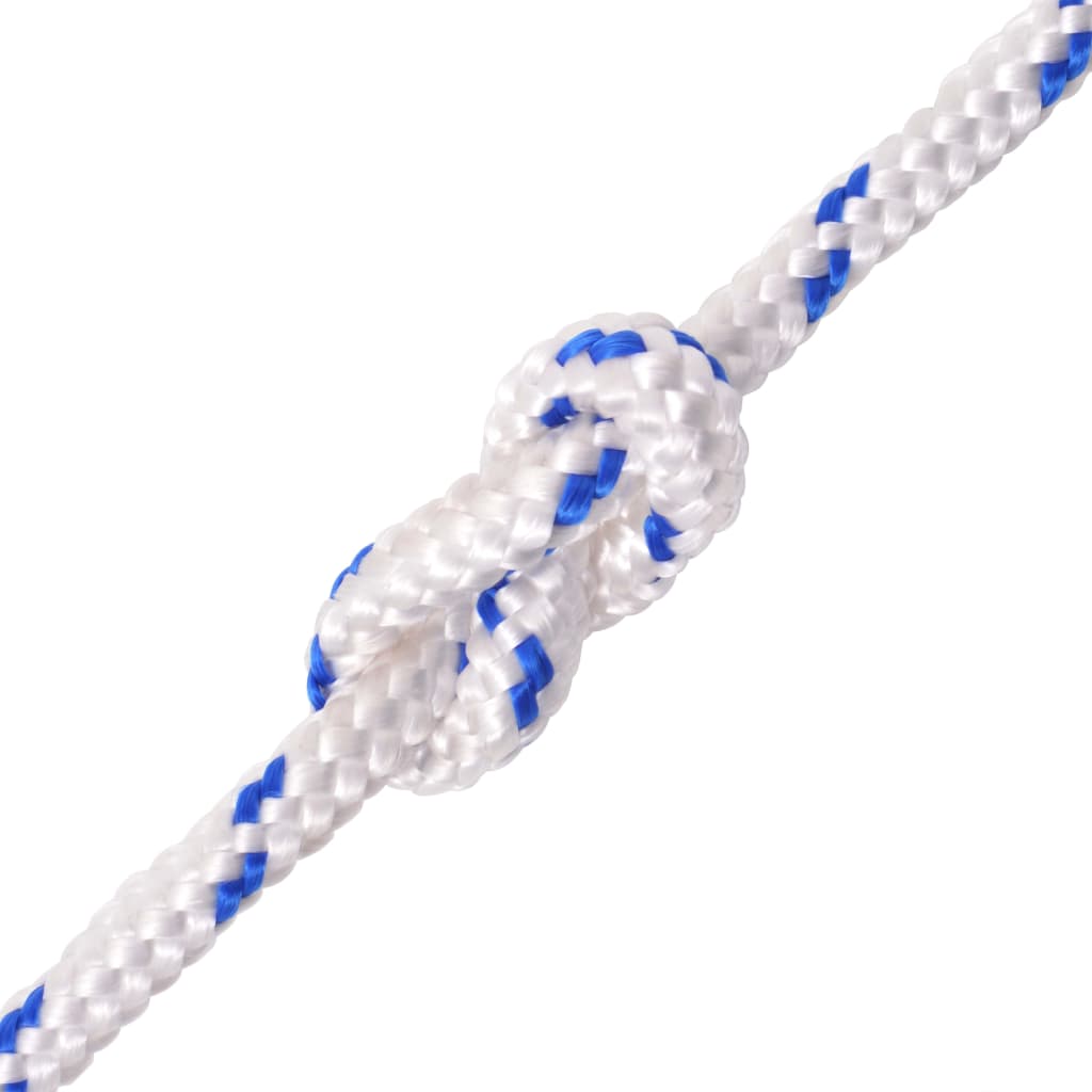 vidaXL Corde de bateau Polypropylène 14 mm 50 m Blanc