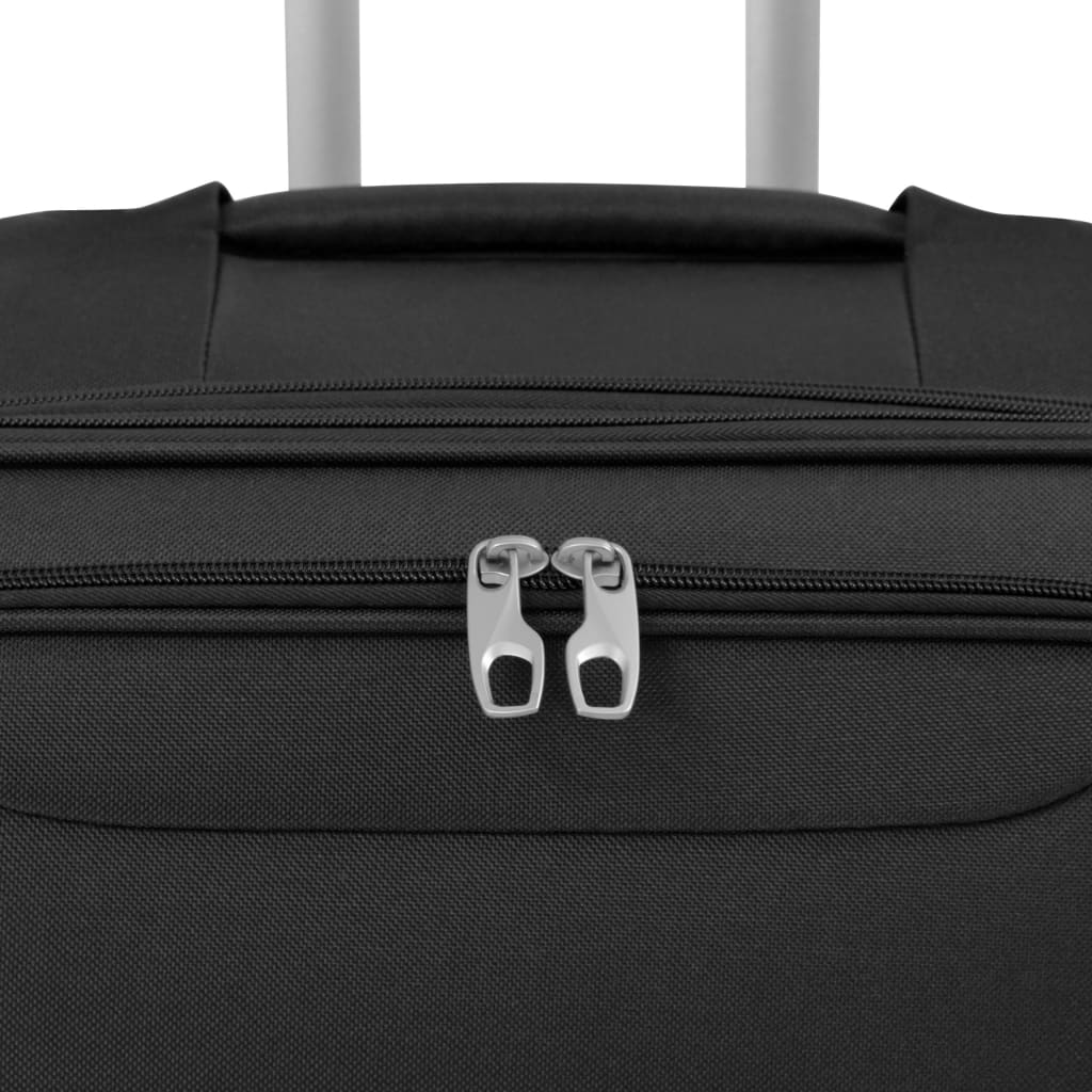 vidaXL Ensemble de valises souples 3 pcs Noir
