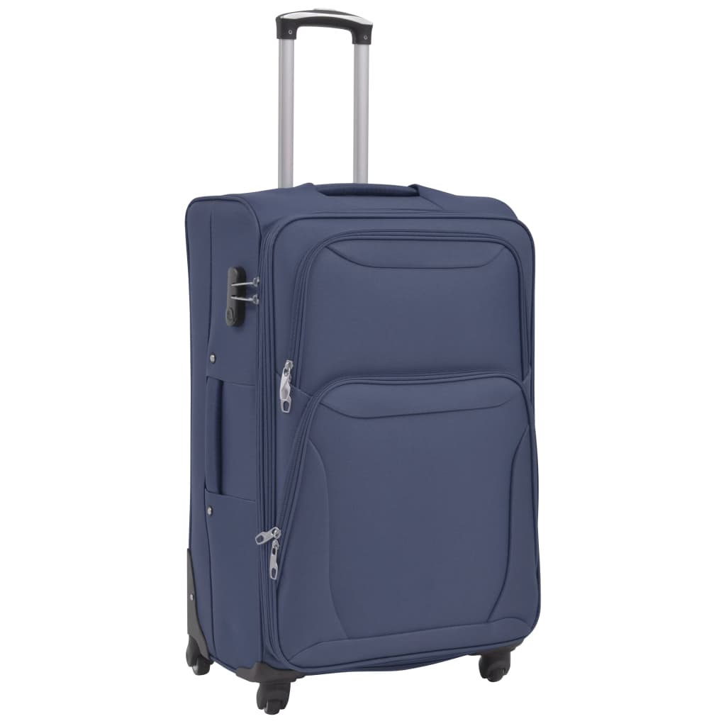vidaXL Jeu de valises souples 3 pcs Bleu marine
