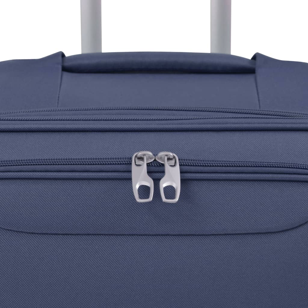 vidaXL Jeu de valises souples 3 pcs Bleu marine