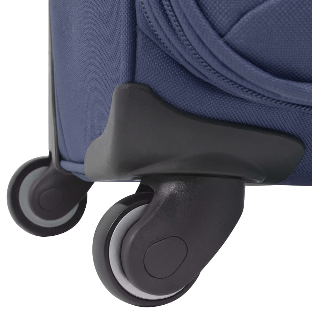 vidaXL Jeu de valises souples 3 pcs Bleu marine