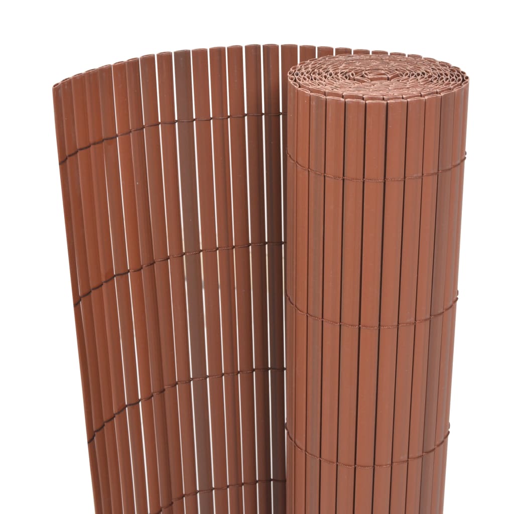 vidaXL Clôture de jardin Double face PVC 90 x 500 cm Marron