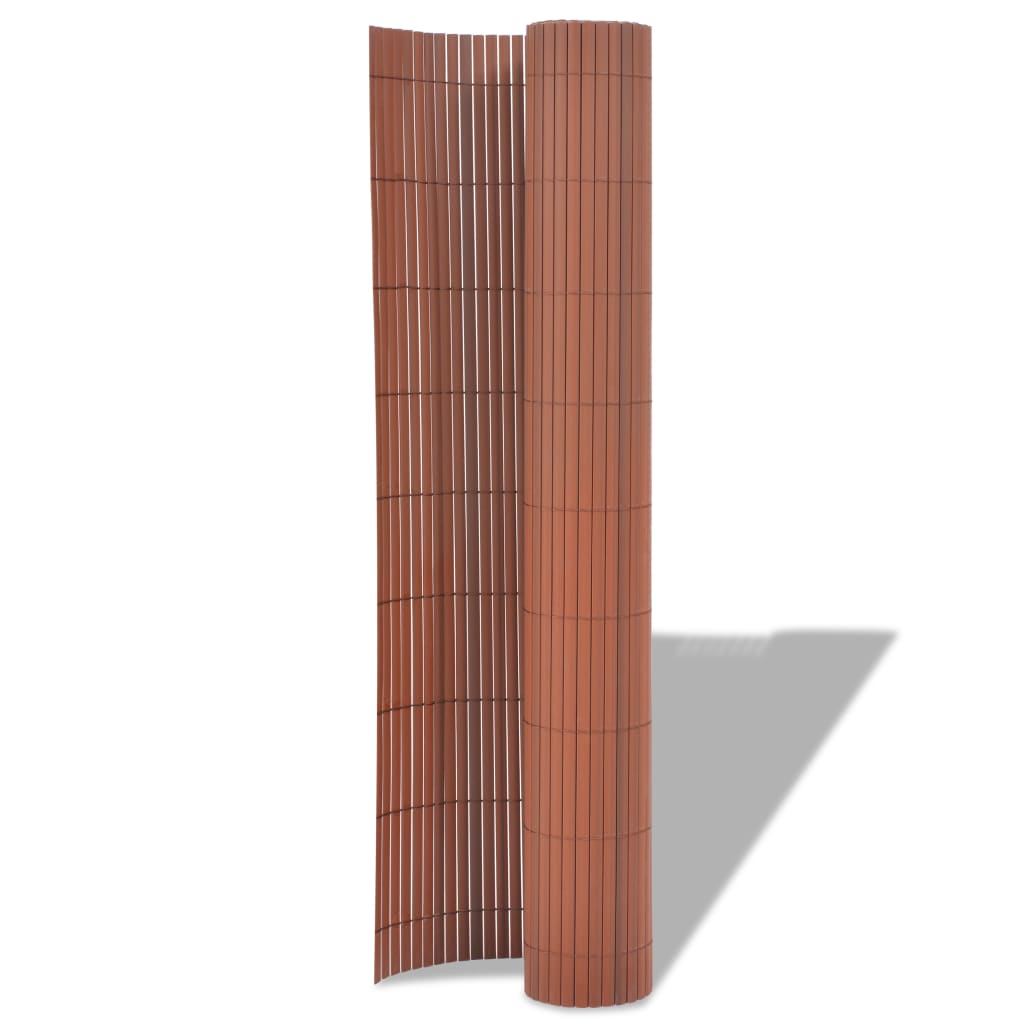 vidaXL Clôture de jardin Double face PVC 90 x 500 cm Marron