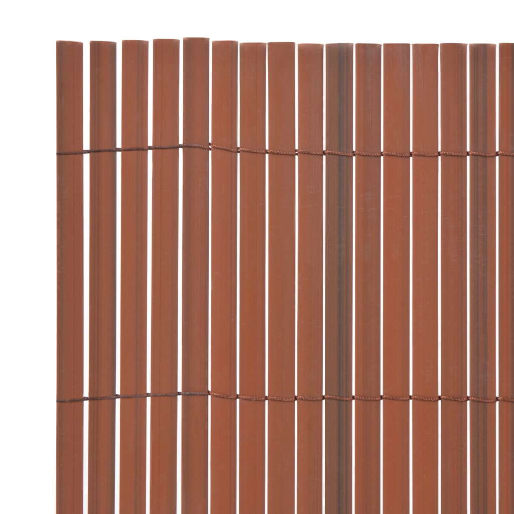 vidaXL Clôture de jardin Double face PVC 90 x 500 cm Marron