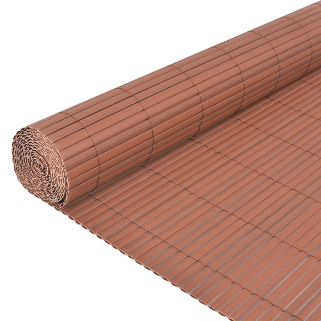 vidaXL Clôture de jardin Double face PVC 90 x 500 cm Marron