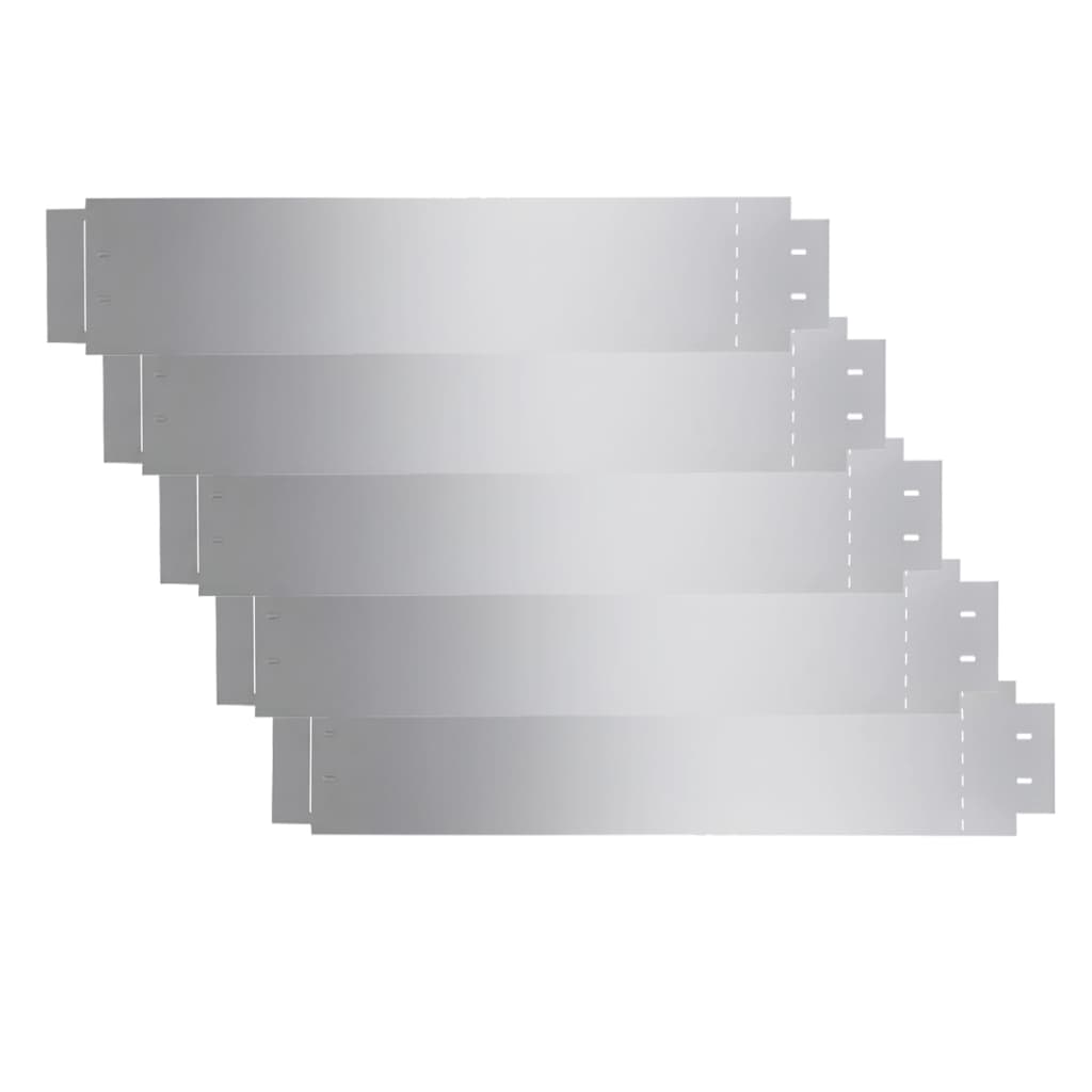 vidaXL Bordure de pelouse 5 pcs Acier galvanisé 100 x 20 cm