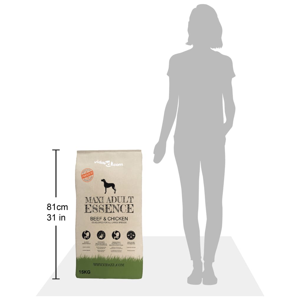 vidaXL Nourriture sèche chiens Maxi Adult Essence Beef & Chicken 15 kg