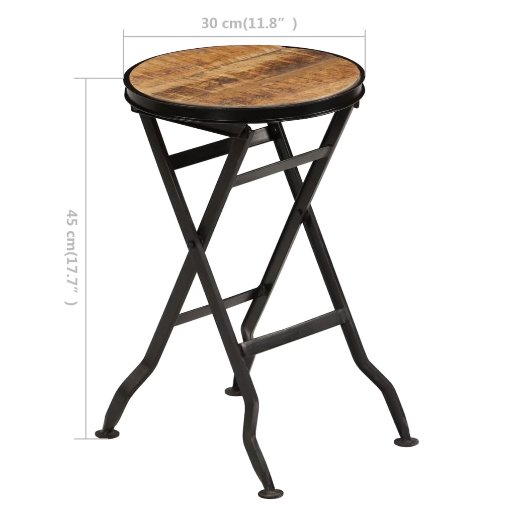 vidaXL Bureau avec tabouret pliant Bois de manguier massif 115x50x76cm
