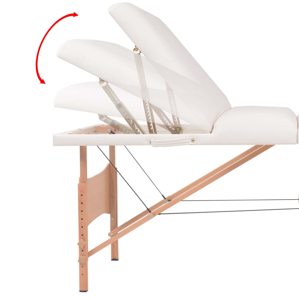 vidaXL Table de massage pliable à 3 zones 10 cm d'épaisseur Blanc