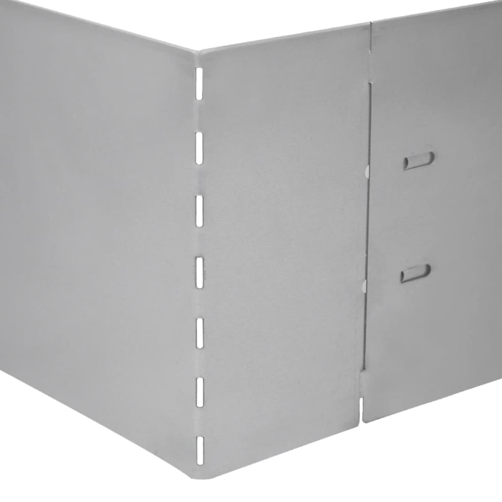 vidaXL Clôture de pelouse 10 pcs Acier galvanisé 100x20 cm