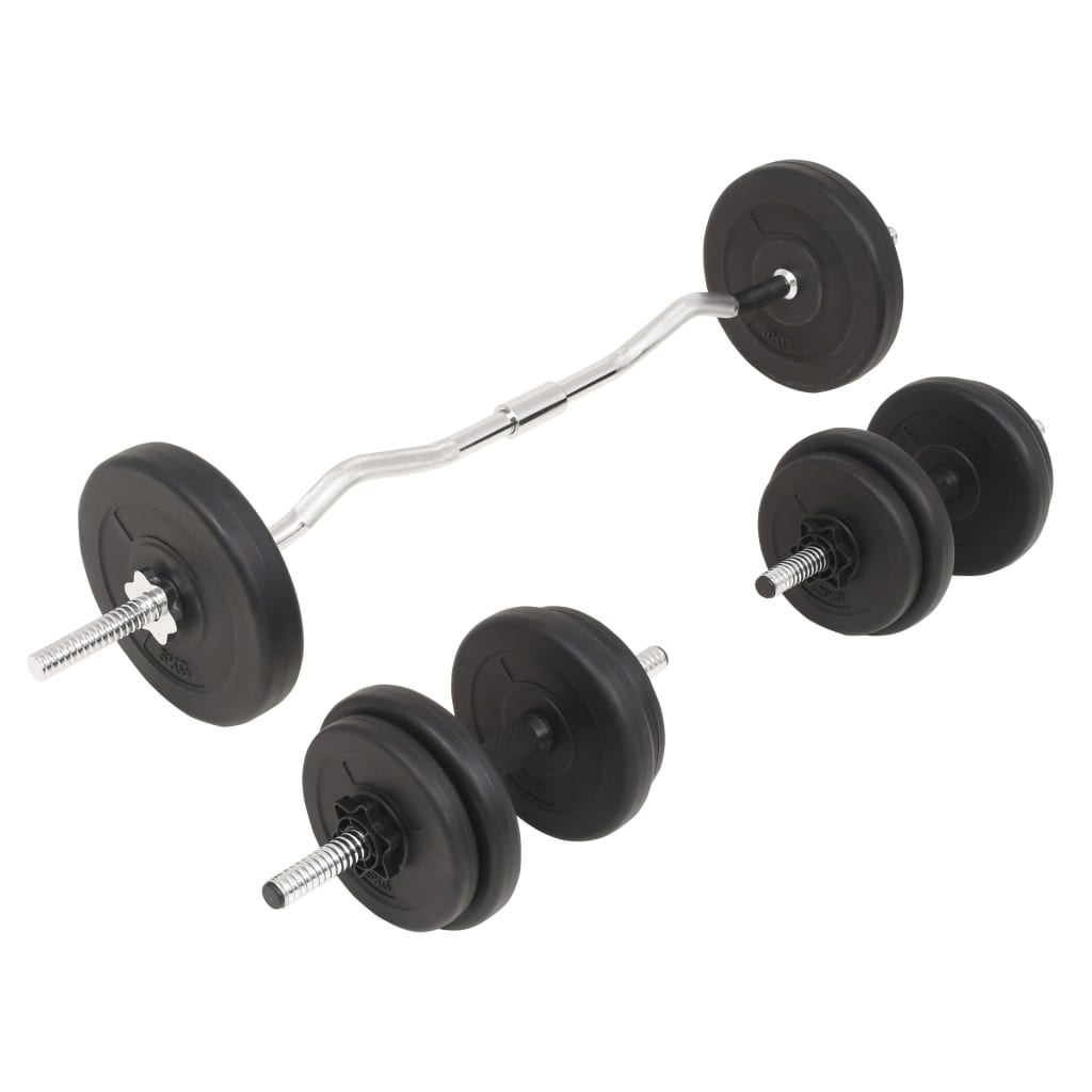 vidaXL Ensemble d'haltères et barres d'haltères 30 kg