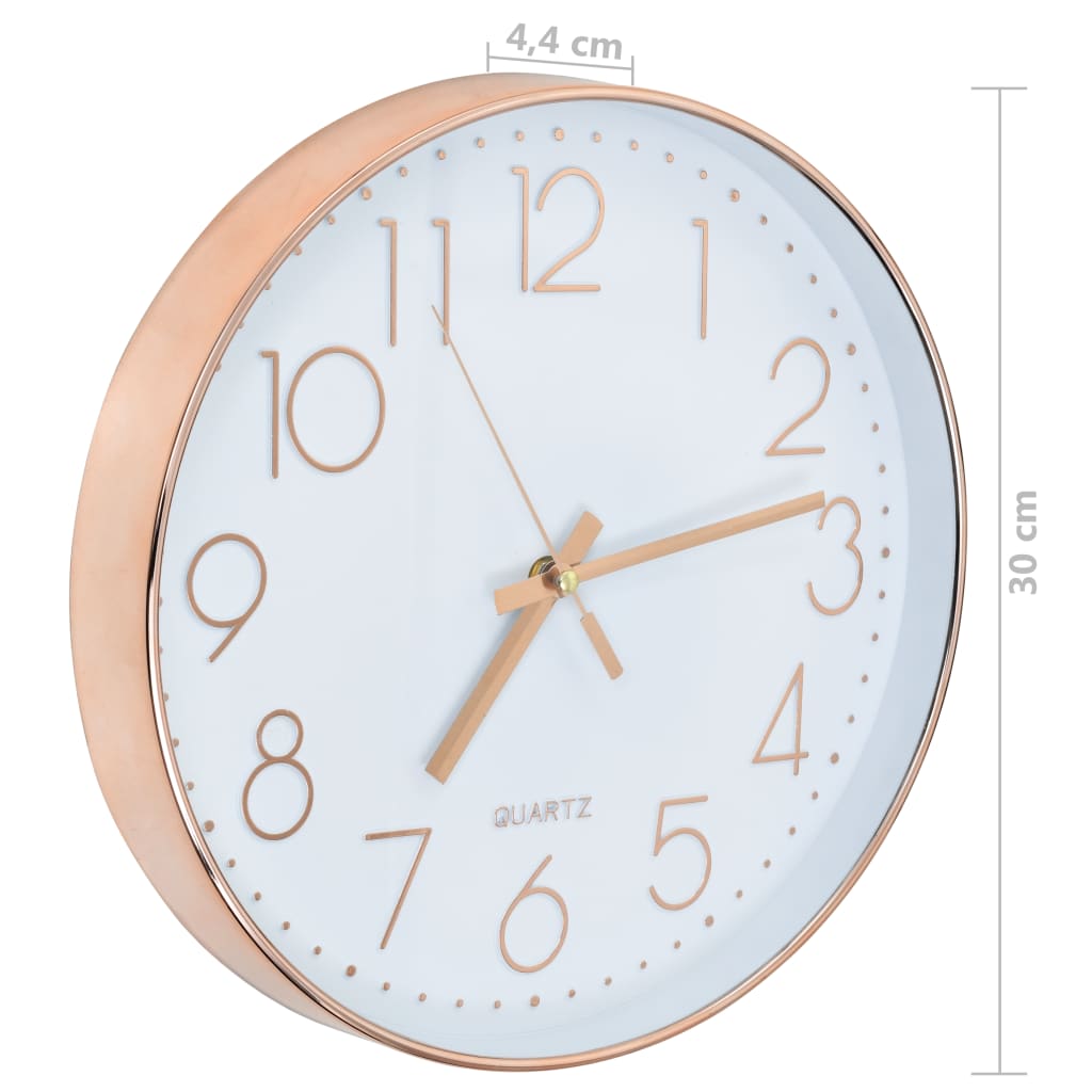 vidaXL Horloge murale 30 cm Or rosé