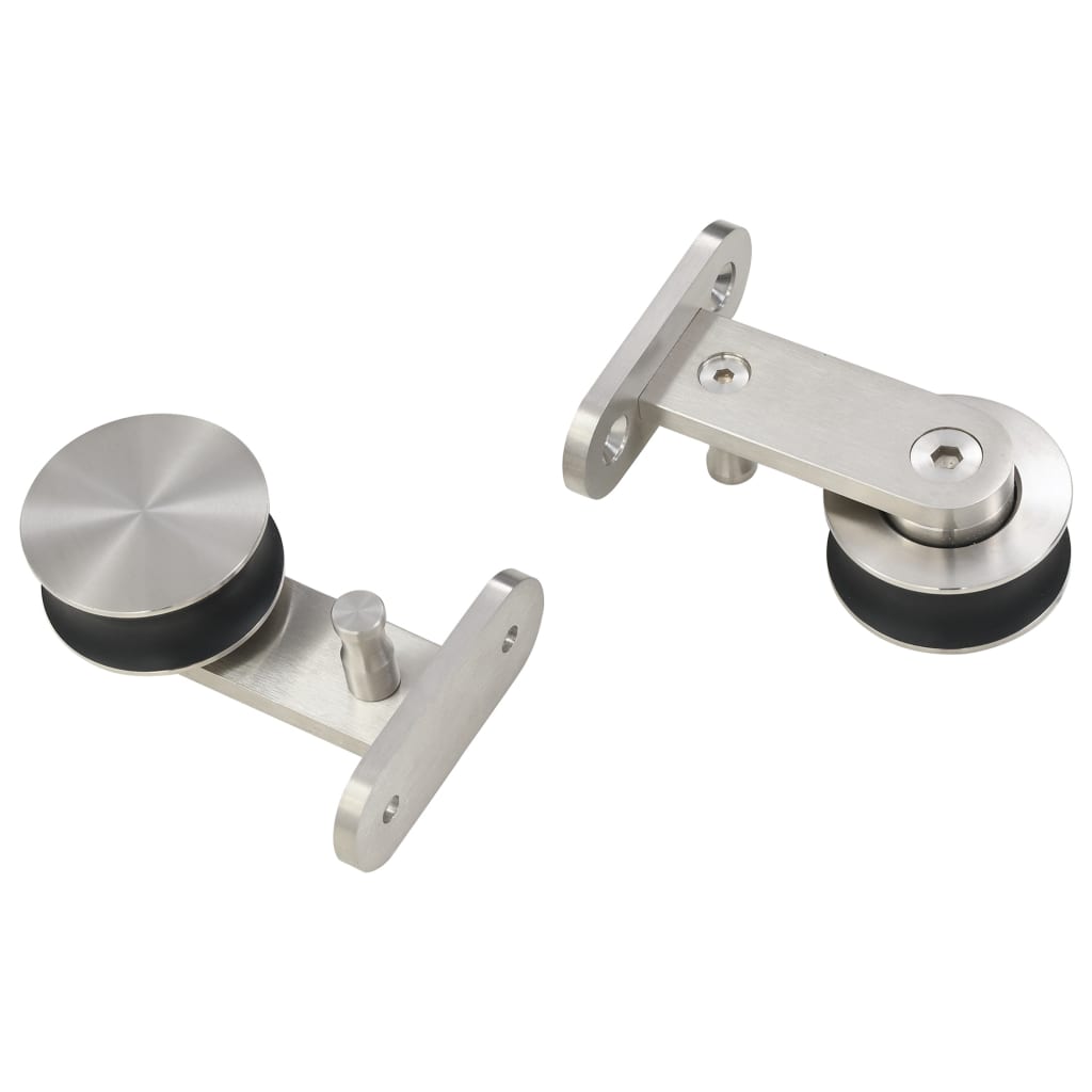 vidaXL Kit fixation porte coulissante 183 cm Acier inoxydable Argenté