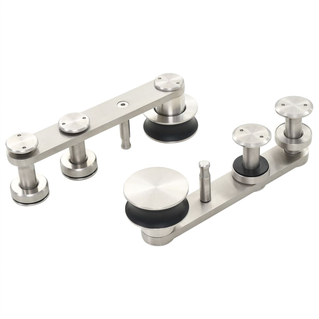 vidaXL Kit fixation porte coulissante 183 cm Acier inoxydable Argenté