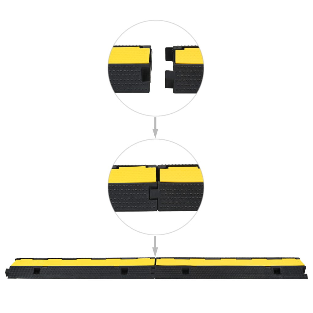 vidaXL Rampe de protection de câble 1 canal caoutchouc 100cm