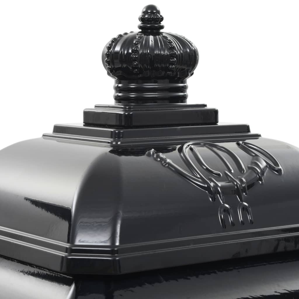 vidaXL Boîte aux lettres à pilier Aluminium Vintage antirouille Noir