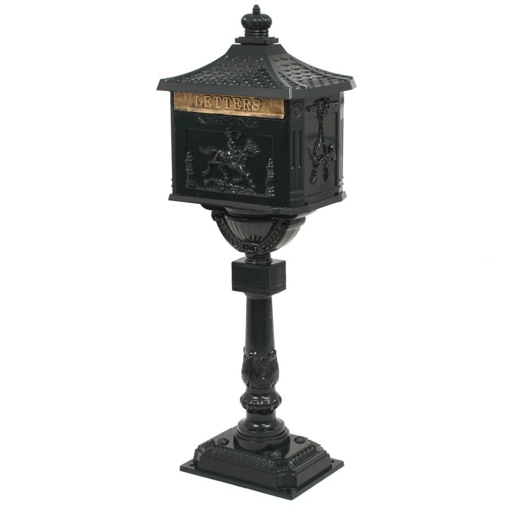 vidaXL Boîte aux lettres sur pied Aluminium Vintage Antirouille Vert