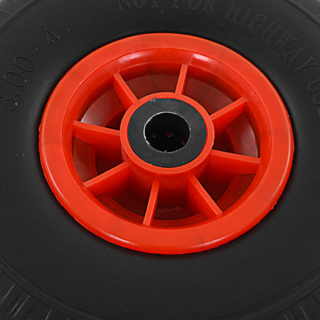 vidaXL Roue de diable 2 pcs PU solide 3.00-4 (260 x 85 mm)