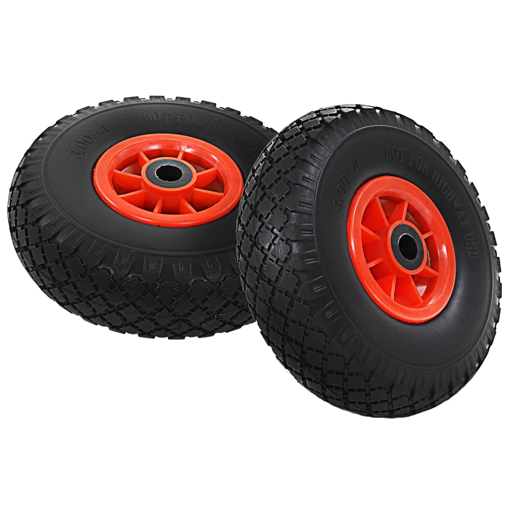 vidaXL Roue de diable 4 pcs PU solide 3.00-4 (260 x 85 mm)
