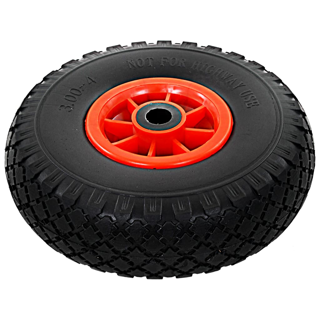 vidaXL Roue de diable 4 pcs PU solide 3.00-4 (260 x 85 mm)