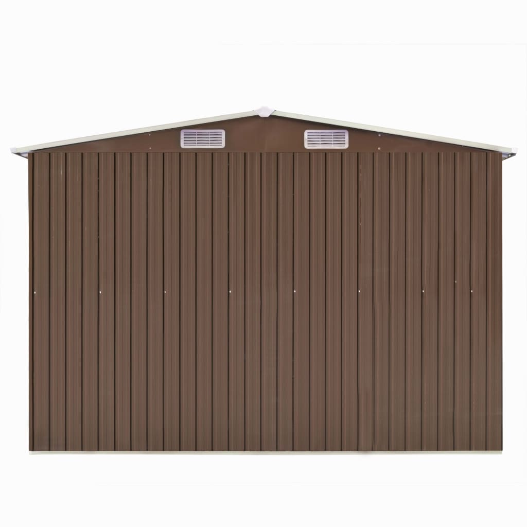 vidaXL Abri de jardin 257x298x178 cm Métal Marron