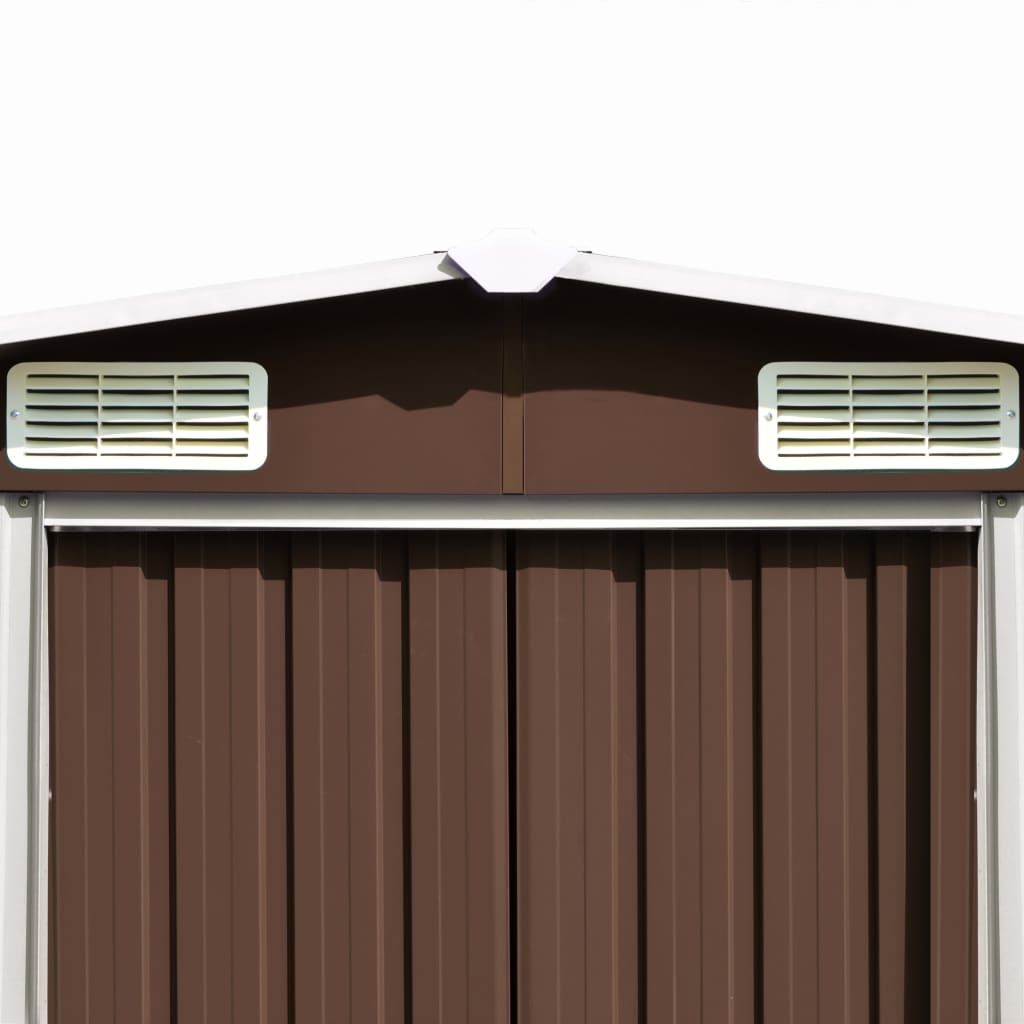 vidaXL Abri de jardin 257x298x178 cm Métal Marron
