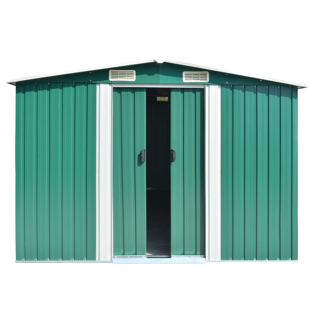 vidaXL Abri de jardin 257x392x181 cm Métal Vert